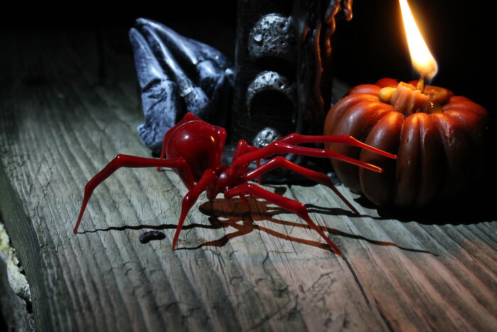 Handmade Glass Spider Figurines for Halloween