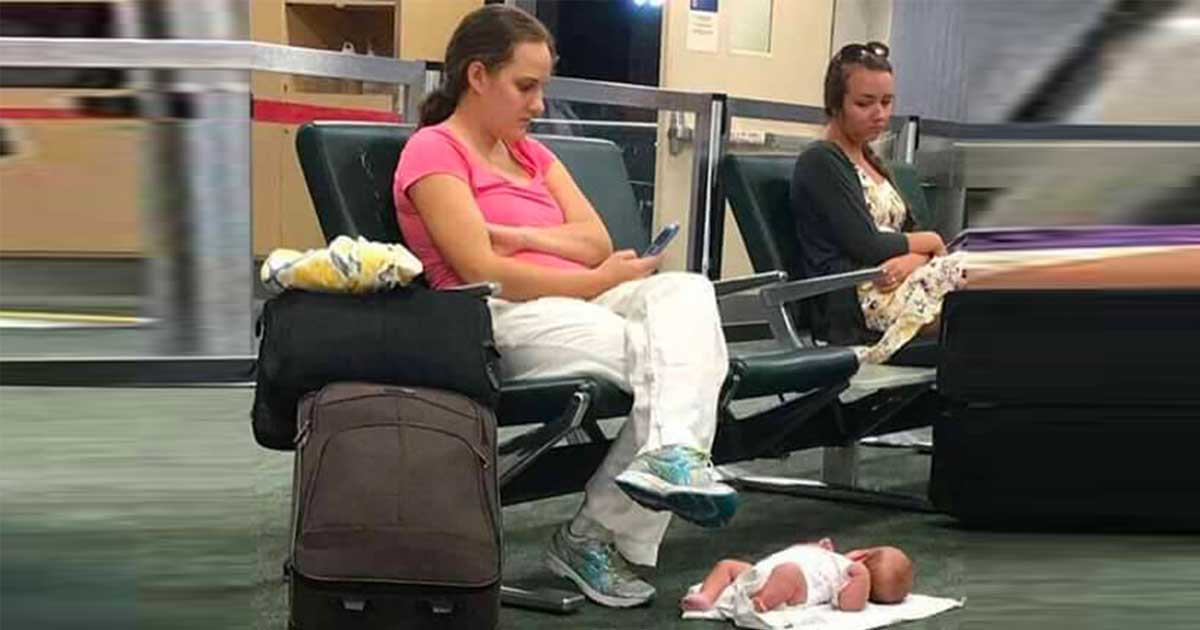 People Criticize Mom Ignoring Baby At Airport - The Real Story Shows Mom Shaming Needs To Stop