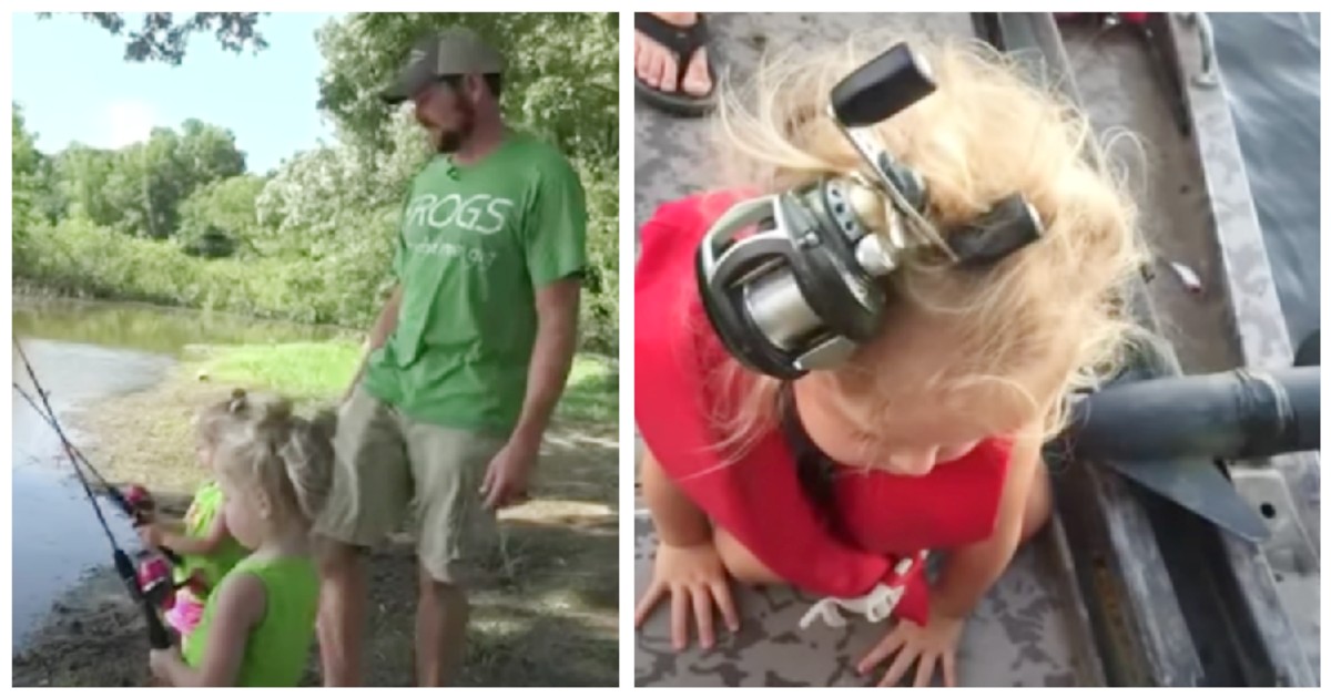 Dad has some explaining to do to wife when fishing trip with twin girls goes hilariously wrong